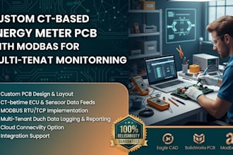design ct based energy meter pcb with modbus for multi tenant monitoring