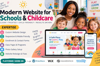 design kindergarten website preschool website daycare website childcare website