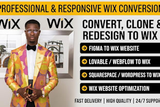 migrate convert clone figma lovable webflow squarespace wordpress to wix website