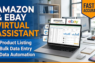 do bulk data entry, product listing and automation for amazon and ebay