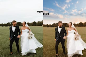 do luxury wedding photo editing and retouching