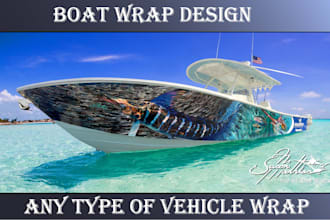 create classic and modern boat or yacht wrap design