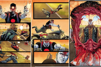 be your professional comic book artist for indie graphic novels, nsfw comic page