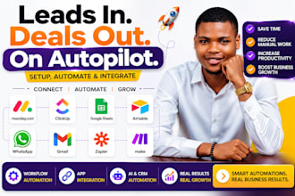 setup monday clickup automation googlesheet airtable whatsapp gmail integration