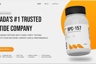build peptide ecommerce website, supplement and research peptide store
