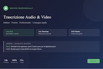provide professional transcription in italian