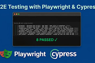 create e2e test suites using playwright or cypress