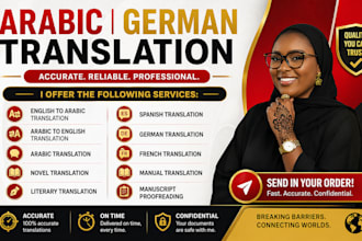 arabic book translation german to english or english to german, book translation