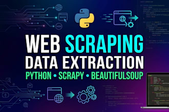 do web scraping in python with scrapy spider, selenium, octoparse or fix scraper