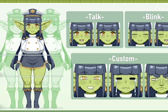 design custom pngtuber model for streams in anime style