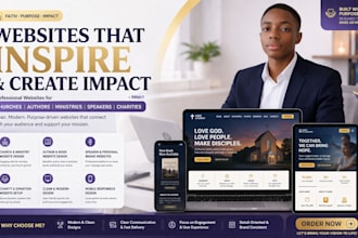 design church website, author website, ministry, speaker and charity website