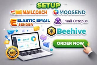 setup mailcoach moosend eleastic email sender email octopus beehive website