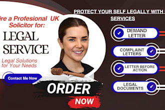 be UK solicitor to draft demand letter, cease and desist letter and legal notice