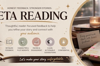 beta read your book and improve plot and characters