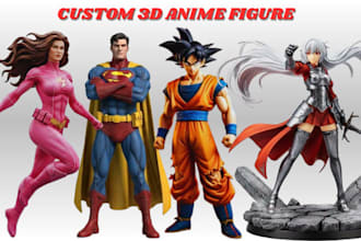 sculpt 3d anime figure convert 2d sketch to 3d action figure 3d toy for printing