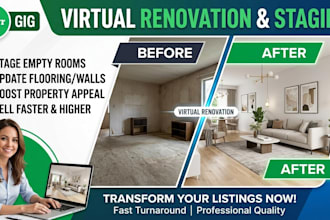 high end virtual renovation staging empty rooms real estate photos 3d rendering