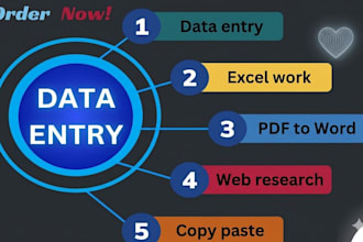 do data entry and PDF to excel work