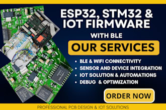 pcb design and iot firmware using stm32, esp32, kicad