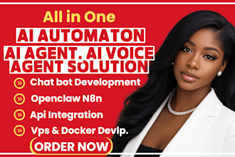 build ai agent, ai voice agent, openclaw, n8n automation chatbox api integration