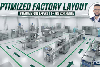 design pharma and food factory layout with haccp and 3d rendering