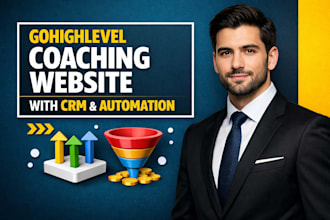 build a gohighlevel coaching website with CRM and automation ghl va ghl crm ghl