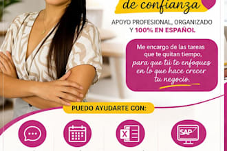 te ayudaré como asistente virtual administrativa en español