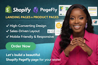 design shopify store pagefly landing page and product page