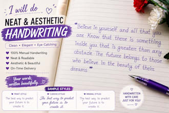 provide professional and handwritten notes,letters and custom work