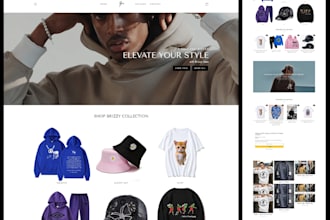 design clothing brand website, y2k clothing website shopify streetwear website