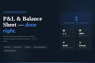 create your profit and loss statement and balance sheet