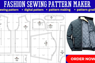 create digital sewing pattern grading for clothing with step by step instruction