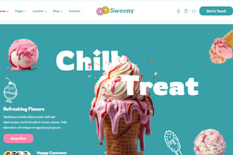 design wix ice cream website chocolate cookies dessert shop frozen yogurt websit