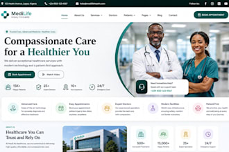 design dentist website, clinic website, doctor, healthcare, spa and ngo website