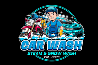 create custom luxury car wash logo for your company