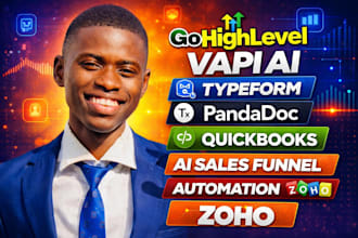 gohighlevel vapi ai typeform pandadoc quickbooks ai sales funnel automation zoho