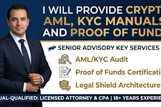 provide crypto aml kyc compliance manual and proof of funds