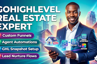 build gohighlevel real estate funnels and automation for agent