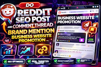 do reddit seo post and comment thread brand mention business website promotion