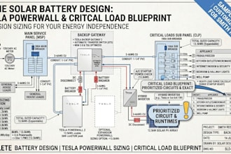 home solar battery design tesla powerwall sizing critical load blueprint