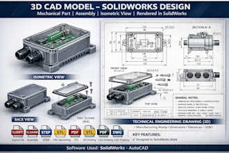 do 3d cad model industrial and product design mechanical ready for manufacturing