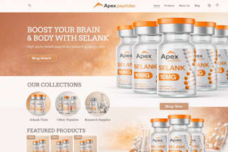 shopify peptide store woocommerce peptide website peptide sarm vial label design