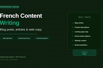write SEO friendly french blog posts and website content