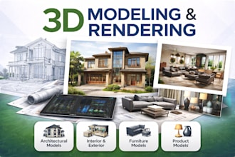 create architectural 3d models in rhino, sketchup, cad to 3d and  lumion render