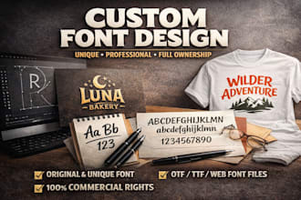 design a unique custom font for your brand, logo, or project