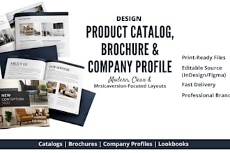 design a product catalog brochure and company profile layout