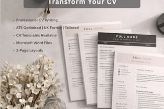 assist or write a professional UK CV and cover letter