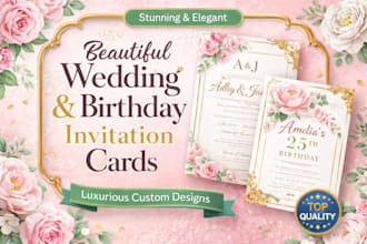 design luxury wedding and birthday invitation card