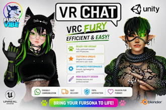 custom anime vrchat avatar vrc avatar vr character vr furry avatar furry nsfw vr