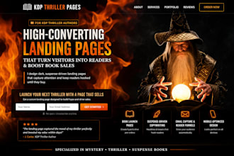 design a high converting landing page for your KDP thriller book