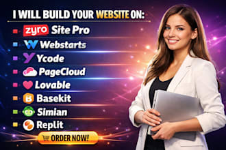 build zyro site pro webstarts ycode pagecloud lovable basekit simian replit